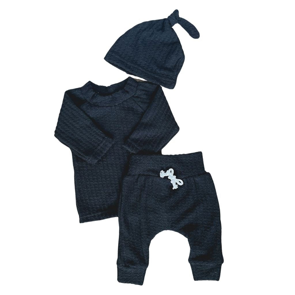 Waffle Joggers Set, Waffle Shirt and Pants, Coming Home Outfit Baby Boy,  Toddler Joggers, Baby Boy Jogger Set, Baby Boy Gift, Baby Clothes 