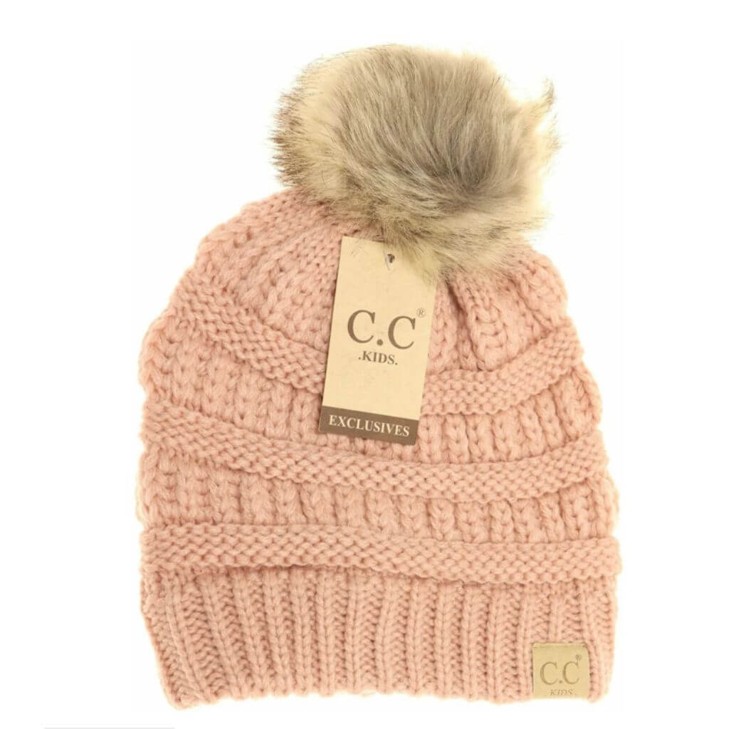 Kids C.C. Fur Pom Beanie