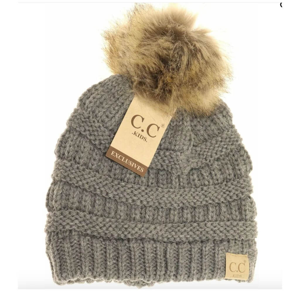 Kids C.C. Fur Pom Beanie