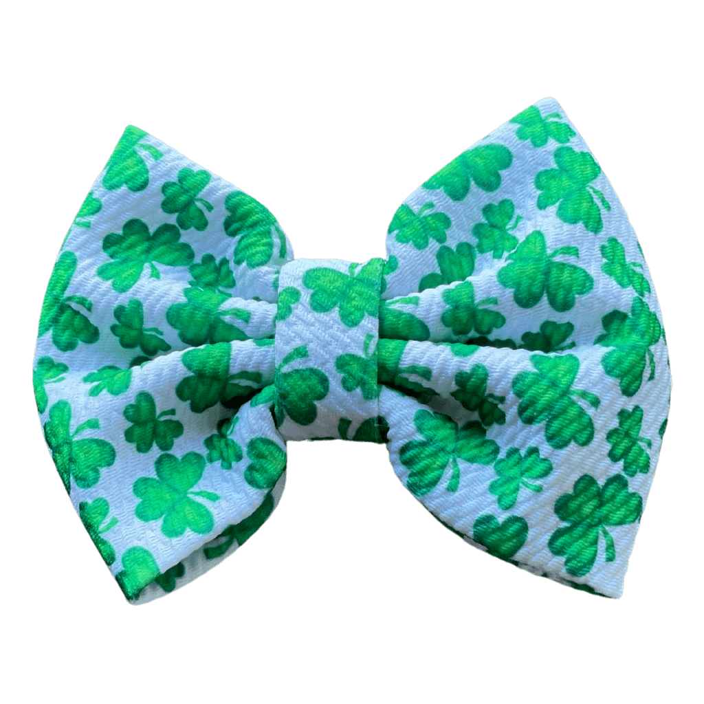 Printed Bullet Fabric Hair Bow Clip