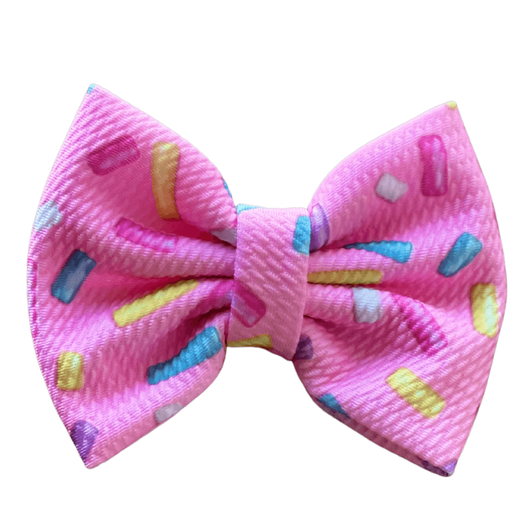 Printed Bullet Fabric Hair Bow Clip