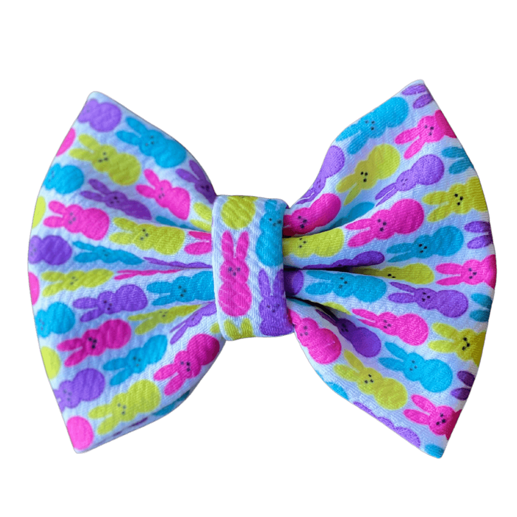 Printed Bullet Fabric Hair Bow Clip