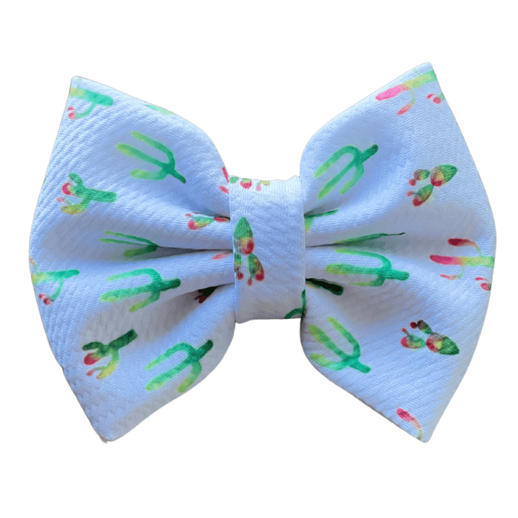 Printed Bullet Fabric Hair Bow Clip