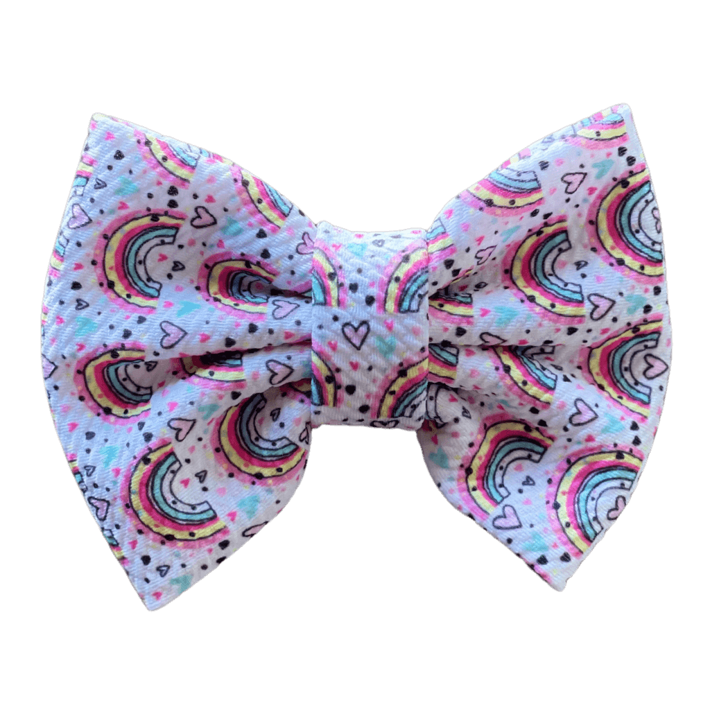 Printed Bullet Fabric Hair Bow Clip