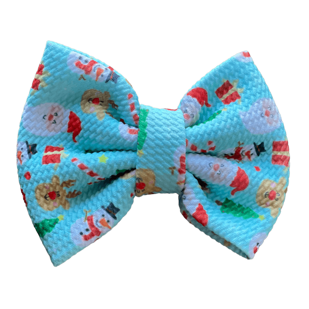 Printed Bullet Fabric Hair Bow Clip