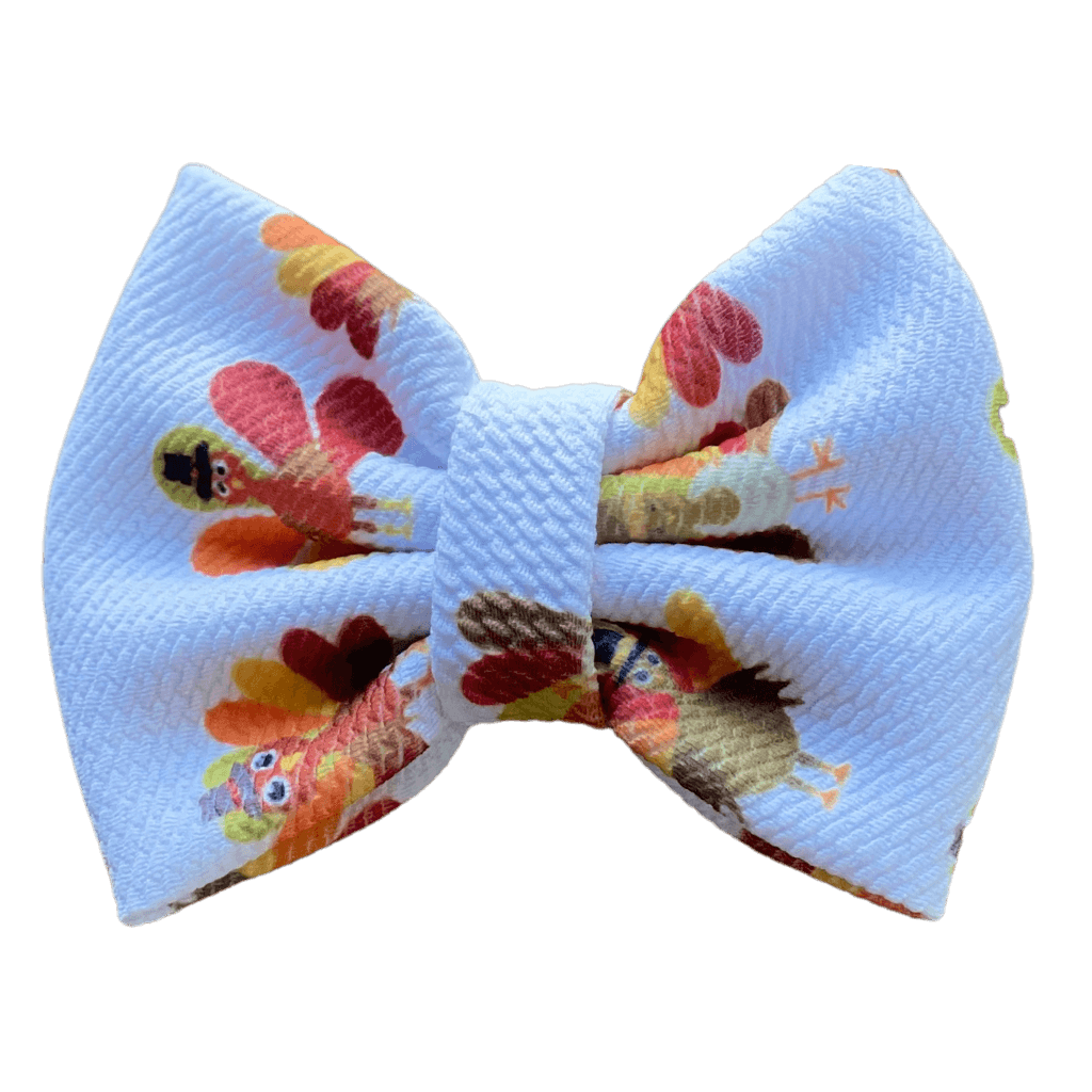 Printed Bullet Fabric Hair Bow Clip