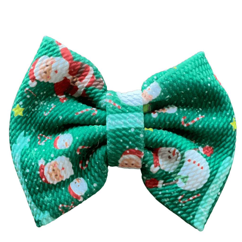 Printed Bullet Fabric Hair Bow Clip