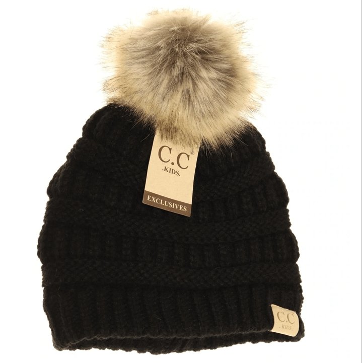 Kids C.C. Fur Pom Beanie