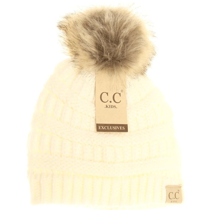 Kids C.C. Fur Pom Beanie