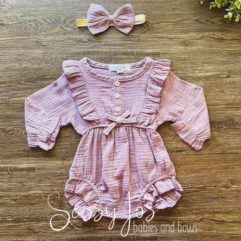 Muslin Romper + Headband Set