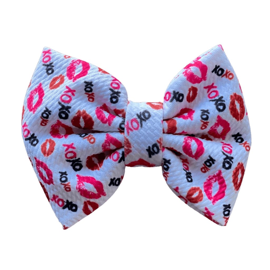 Printed Bullet Fabric Hair Bow Clip