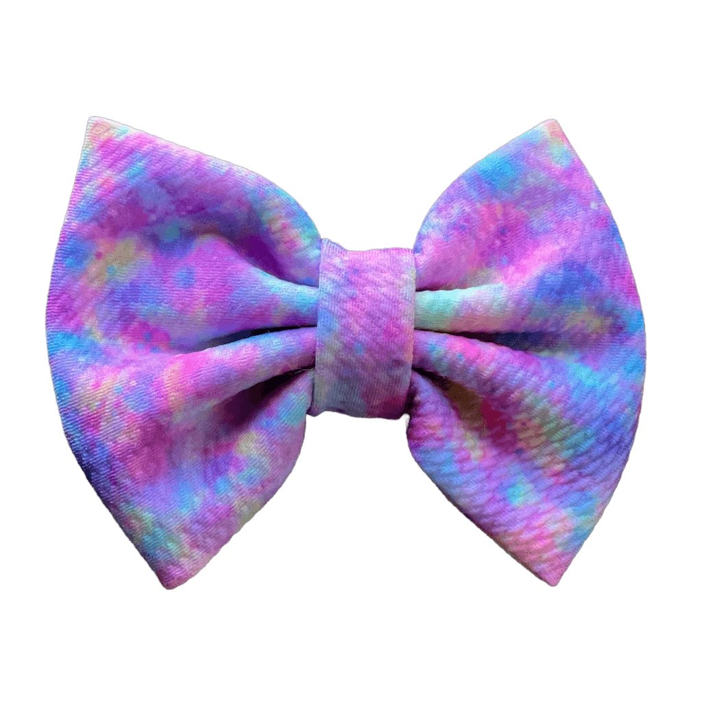 Printed Bullet Fabric Hair Bow Clip