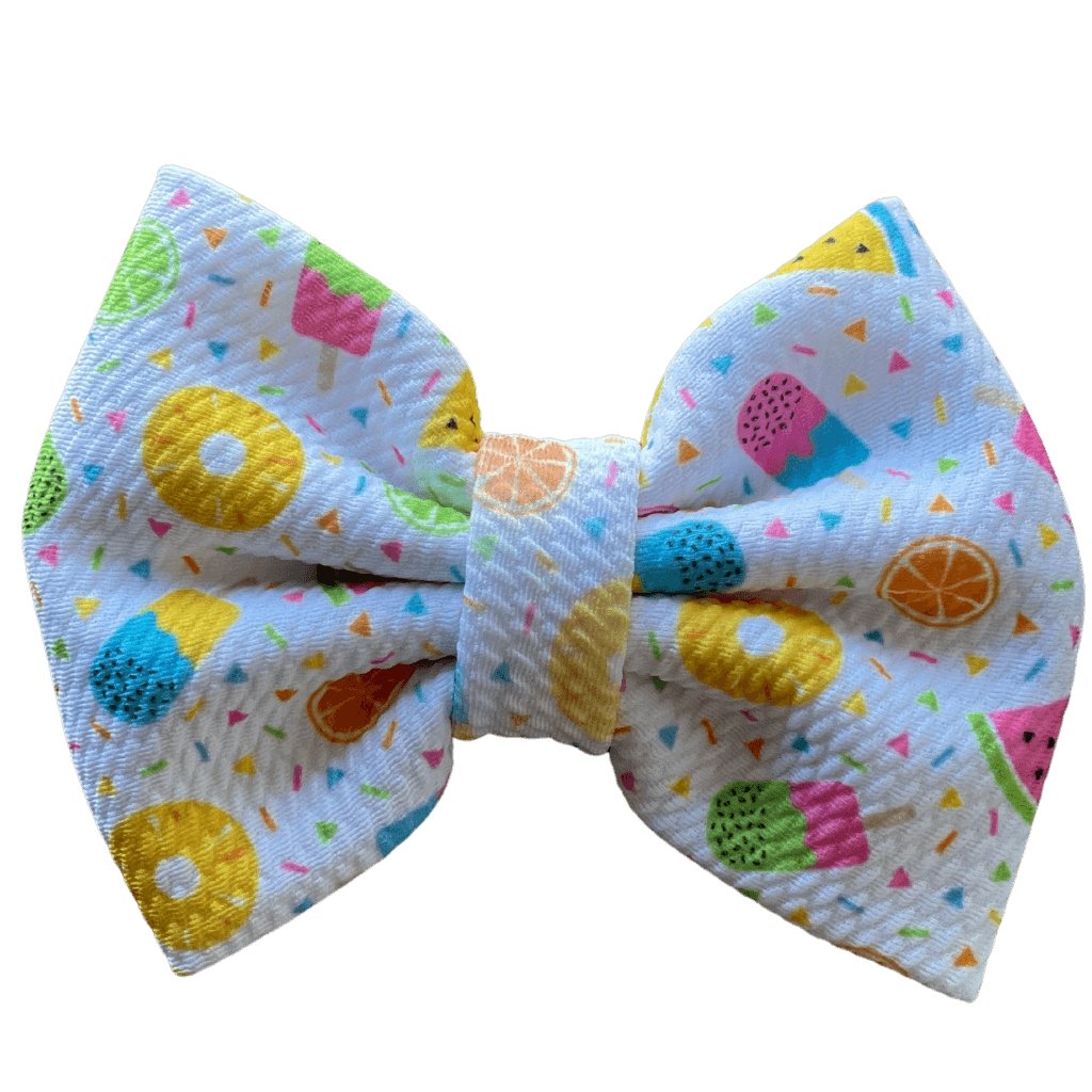 Printed Bullet Fabric Hair Bow Clip