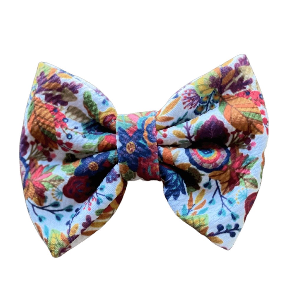 Printed Bullet Fabric Hair Bow Clip