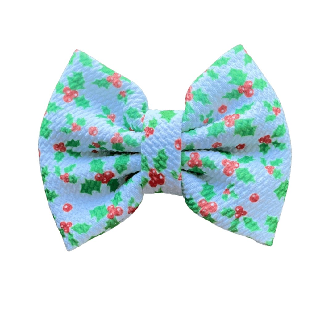 Printed Bullet Fabric Hair Bow Clip