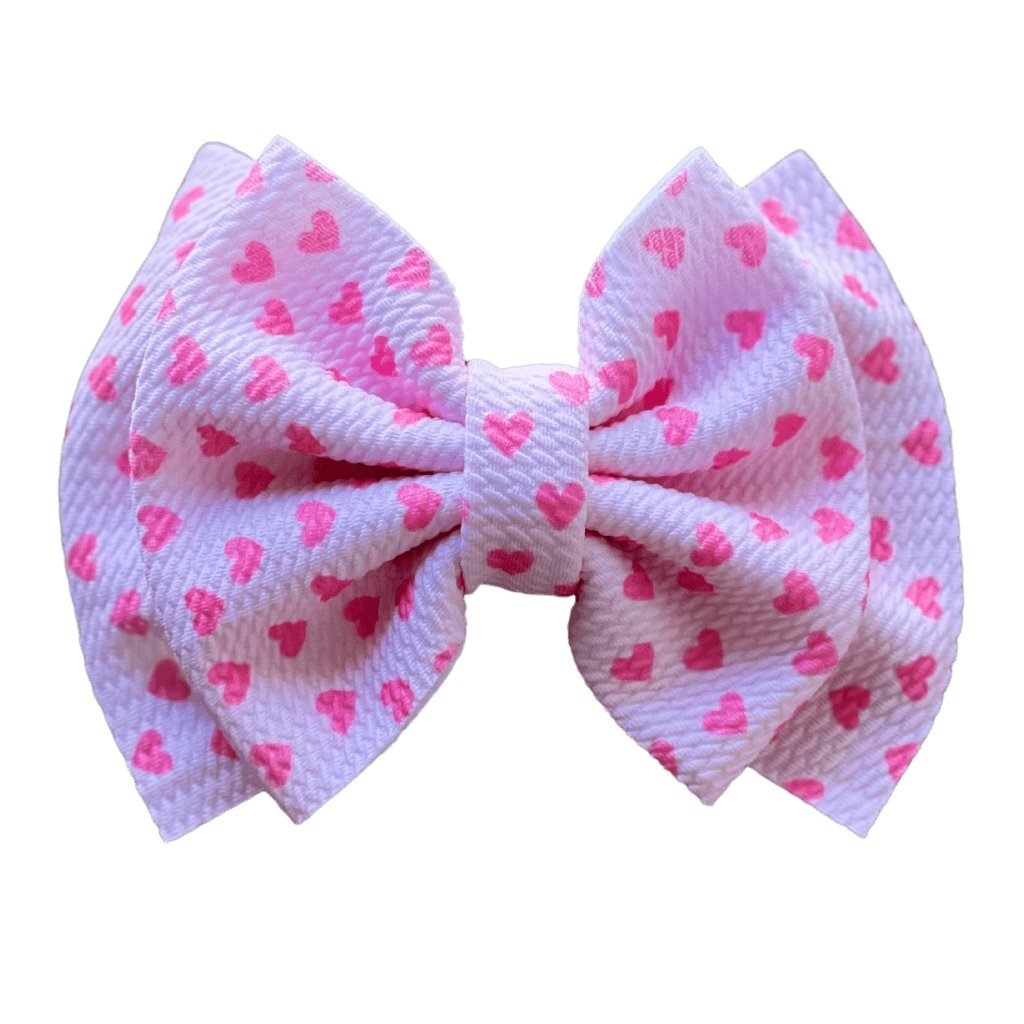 Printed Bullet Fabric Hair Bow Clip