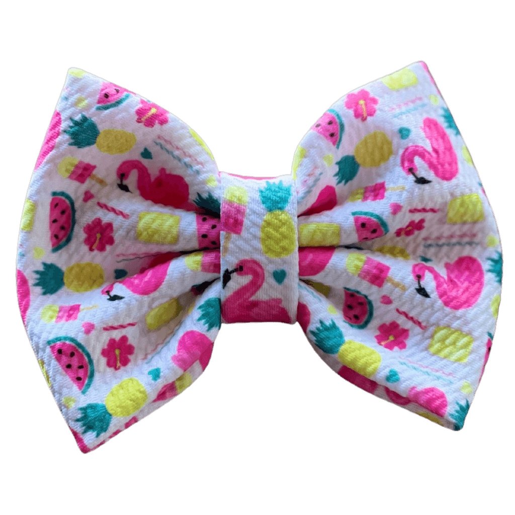 Printed Bullet Fabric Hair Bow Clip