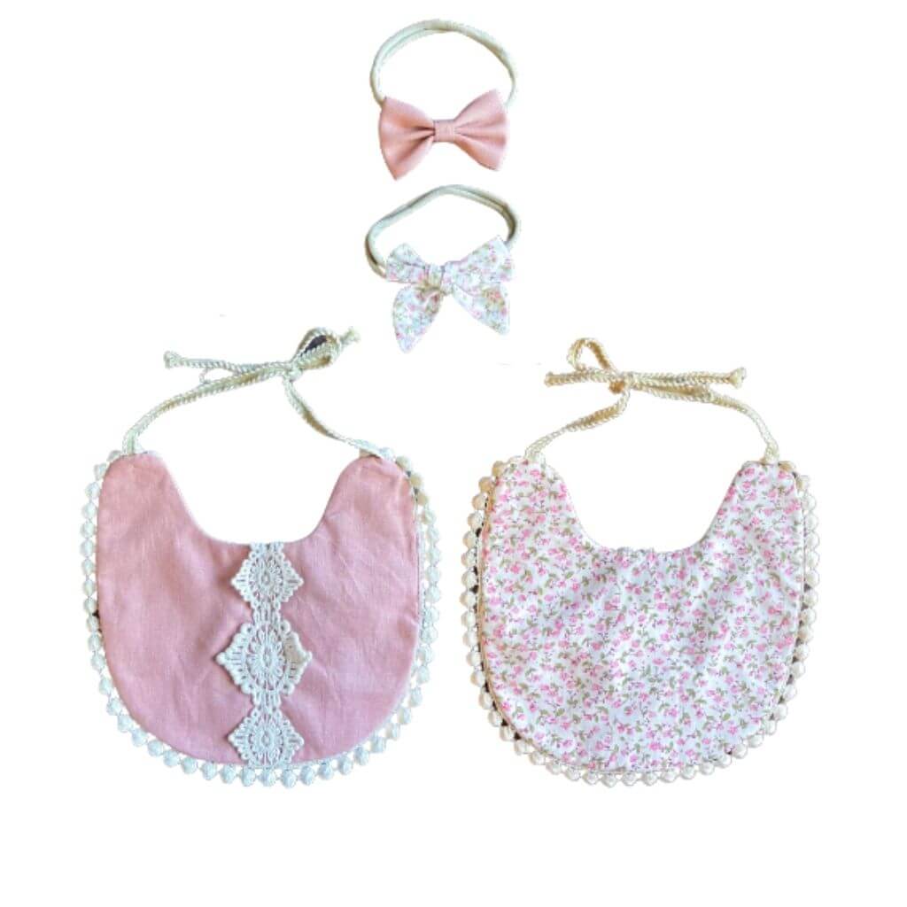 Reversible Bib & Headband Set