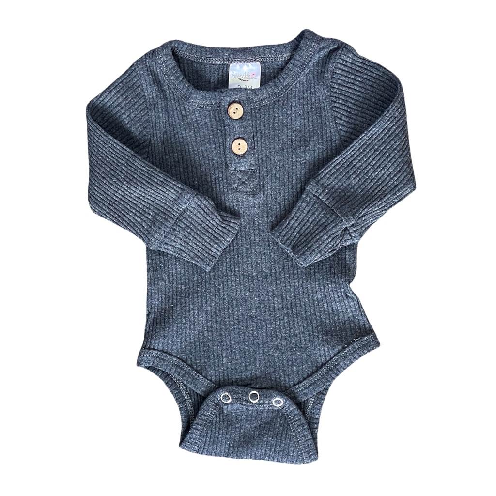 Ribbed Henley Bodysuit